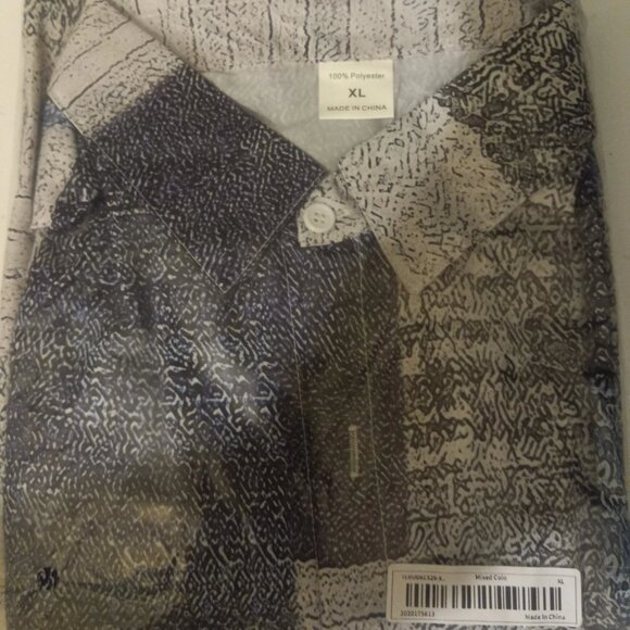 Men's Stylish Short-Sleeve Shirt Contrasting Color Patterned Print Street Style - Picture 7 of 11